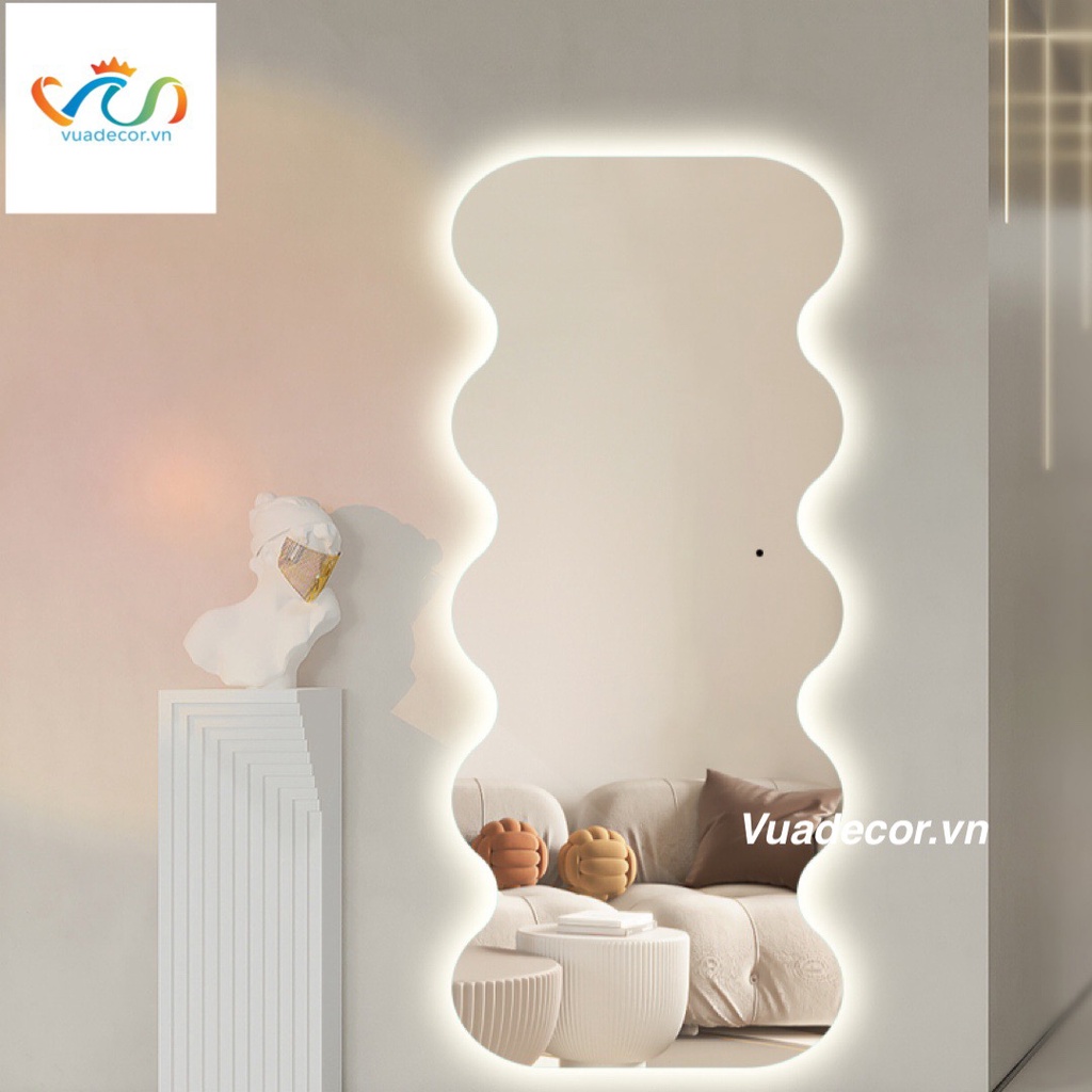 Gương toàn thân hình sâu decor VUADECOR led cảm ứng 80x180cm (Full phụ kiện)