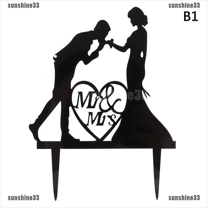 Topper Cắm Trang Trí Bánh Kem Hình Cô Dâu Chú Rể Mr Mrs