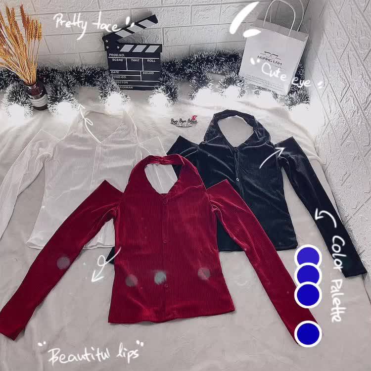 ÁO KIỂU TRÒNG CỔ ĐỎ CỰC XINH TRONG2 | BigBuy360 - bigbuy360.vn
