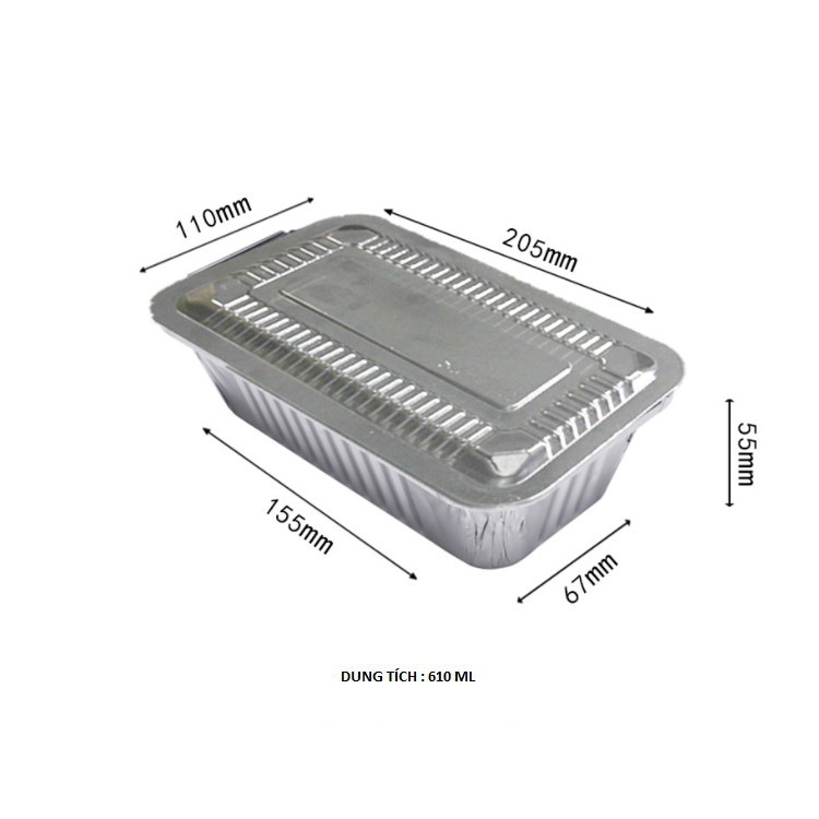 500 hộp giấy bạc 20x11x5.4 cm luôn nắp nhựa