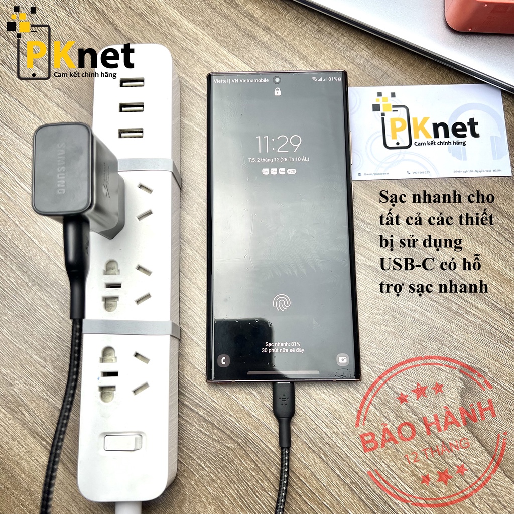 Cáp sạc type c Belkin  dài 1.5M và 1M thương hiệu Mỹ, USB to Type C.
