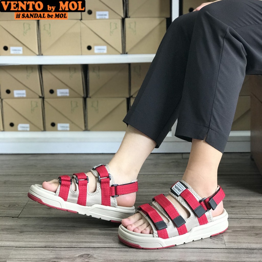 Giày sandal Vento unisex nam nữ 3 quai ngang có quai hậu tháo rời cho cặp đôi mang đi học đi biển du lịch NV1001R