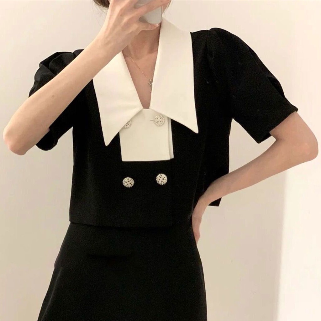 Bộ Đầm Đen Thời Trang Mùa Hè 2022 Dành Cho Nữ