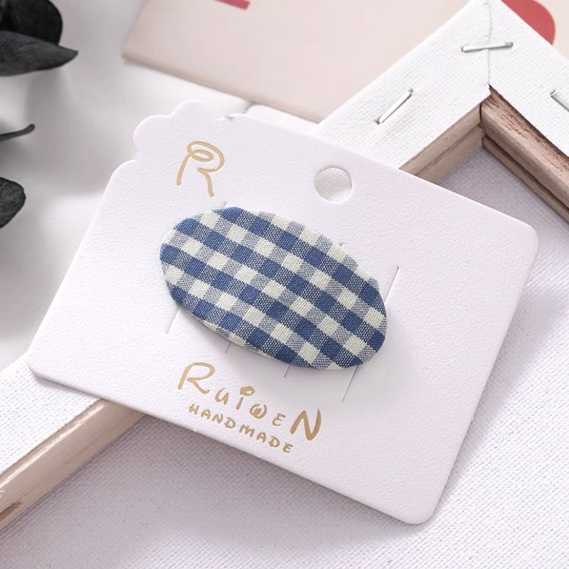 Kẹp tóc bầu dục họa tiết nhiều màu cho bé