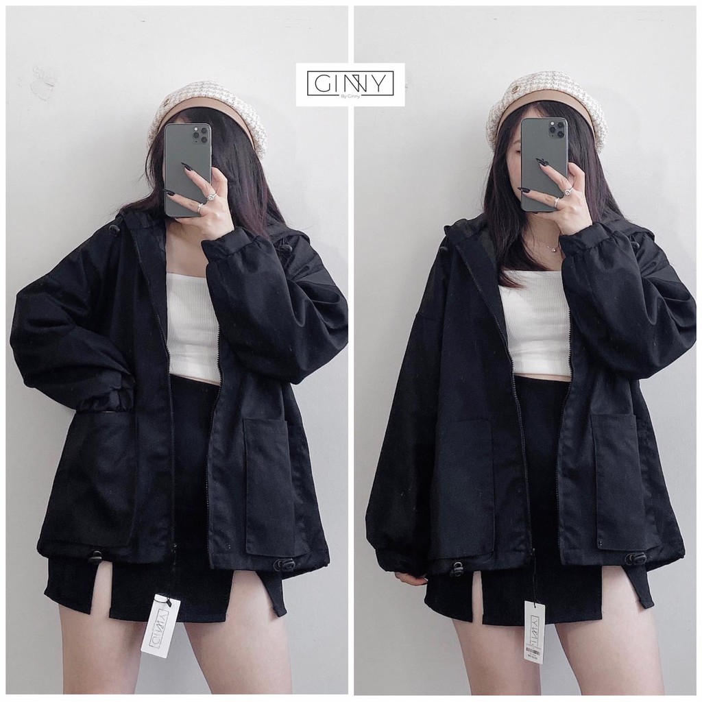Áo khoác kaki Ulzzang 2 lớp TR| Áo chống nắng 2 lớp có mũ