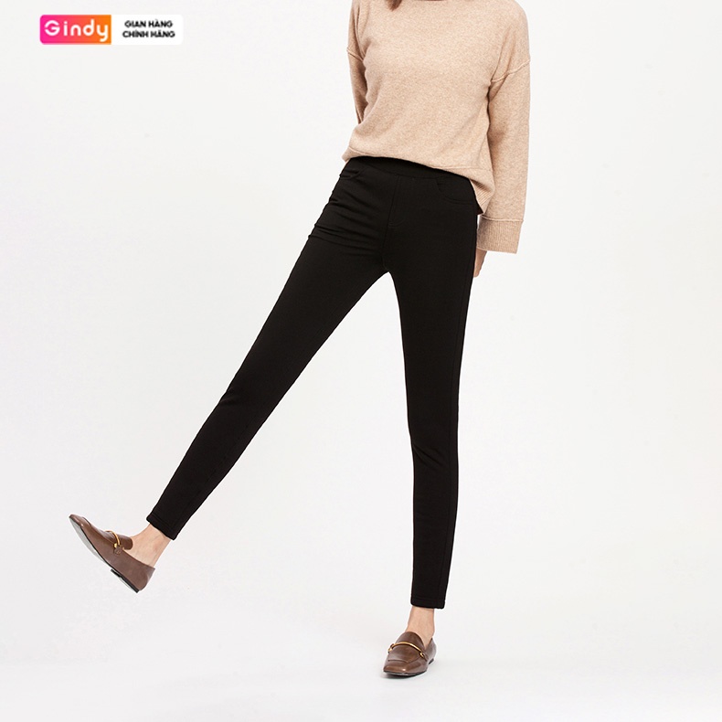 Quần legging nữ dài nâng mông lưng cạp cao hack dáng tôn body GINDY vải dày dặn suông mềm thiết kế có túi ôm bó Q005