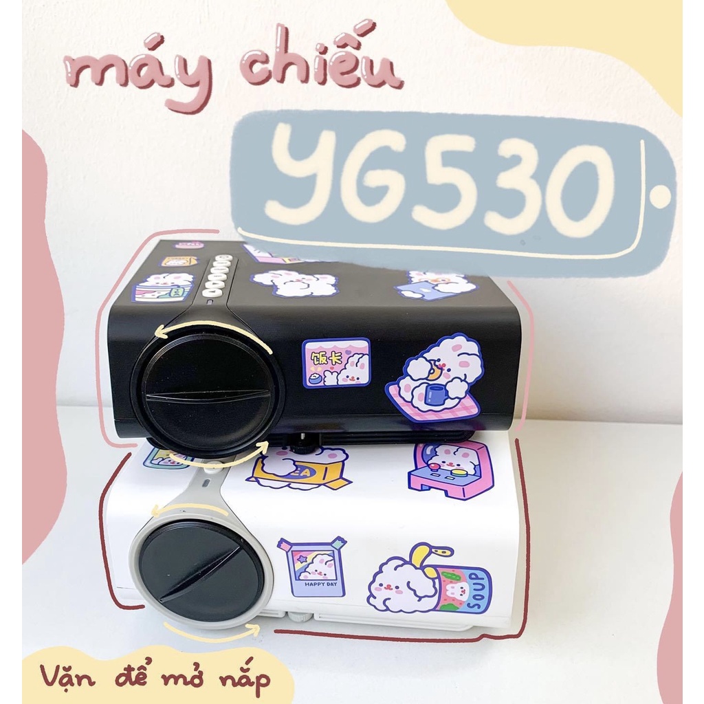 (SẴN) Máy chiếu mini YG530 kết nối không dây chính hãng LEJIADA bản new - Tặng Kèm Sticker + Dây HDMI-Eecu Store