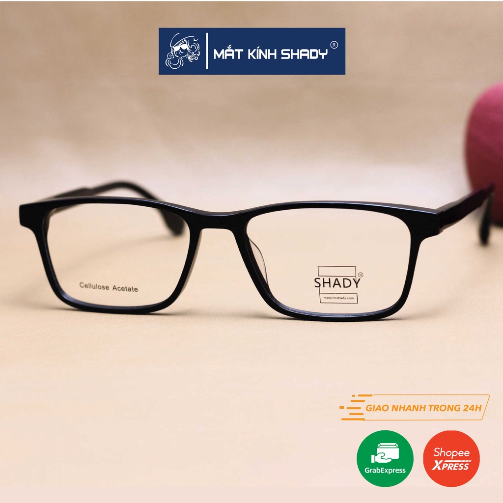 Gọng Kính Cận Nhựa Acetate Unisex Shady G1767 (Đen)