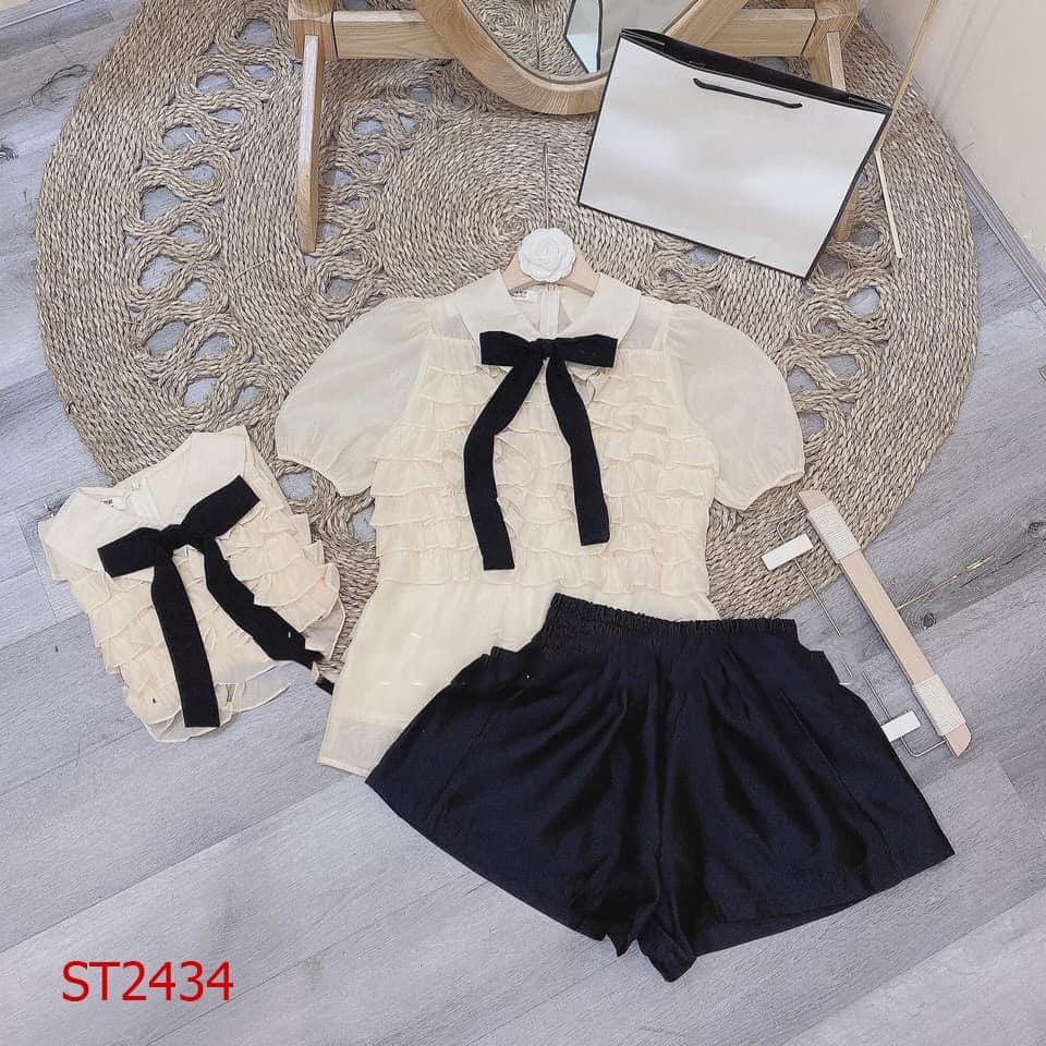 SET ÁO TƠ BÈO XẾP LY NGỰC MIX SOOC ĐEN | BigBuy360 - bigbuy360.vn