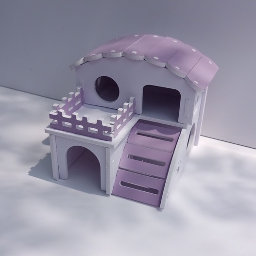 Nhà ngủ mái vòm 2 tầng cho hamster kích thước 14x13.5x12.5cm - XNTC31