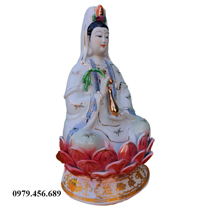 Tượng Phật Bà Quan Âm 16in Màu Xanh