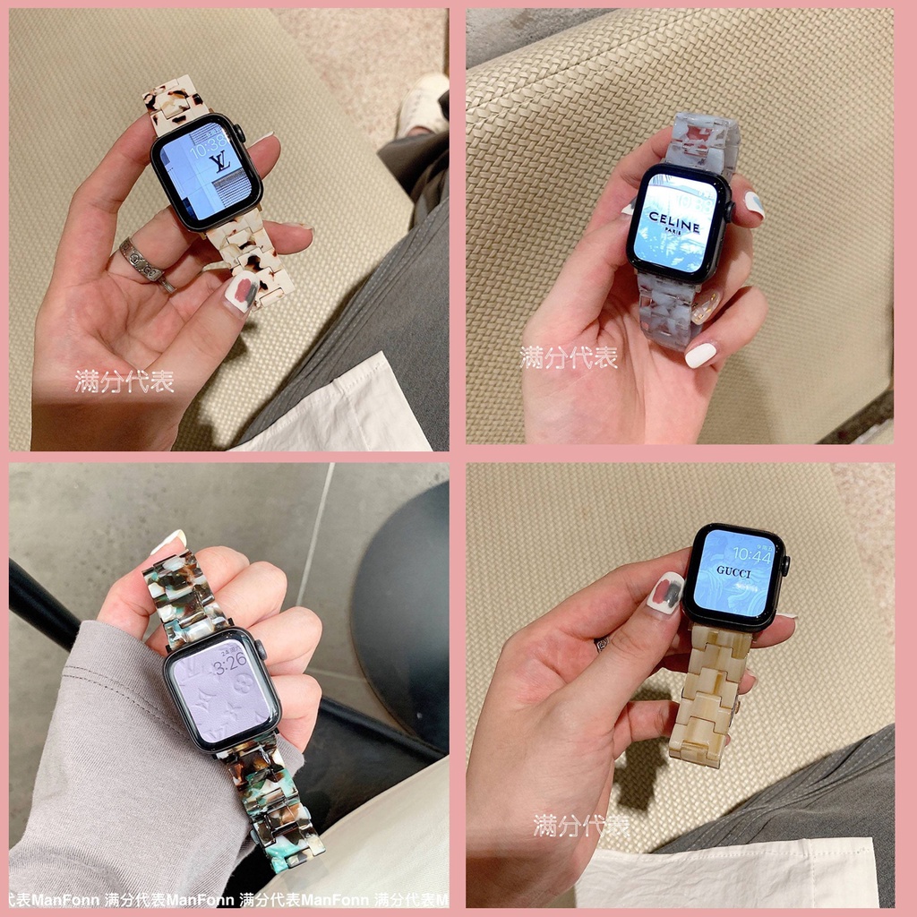 Dây Đồng Hồ Bằng Nhựa Resin Cho Iphone Iwatch 6 5 4 3 2 1 Kích Thước 42mm 38mm 44mm 40mm