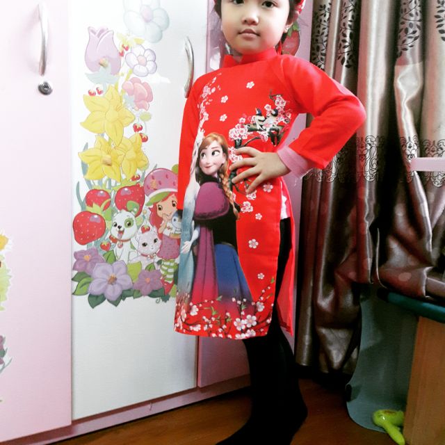 Áo dài elsa cho bé gái sz 1-8(10-30kg)