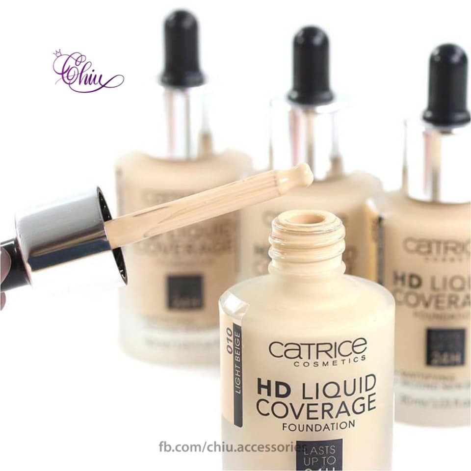 Kem nền Catrice HD Liquid Coverage Foundation 24h Kiềm dầu, phủ mịn da