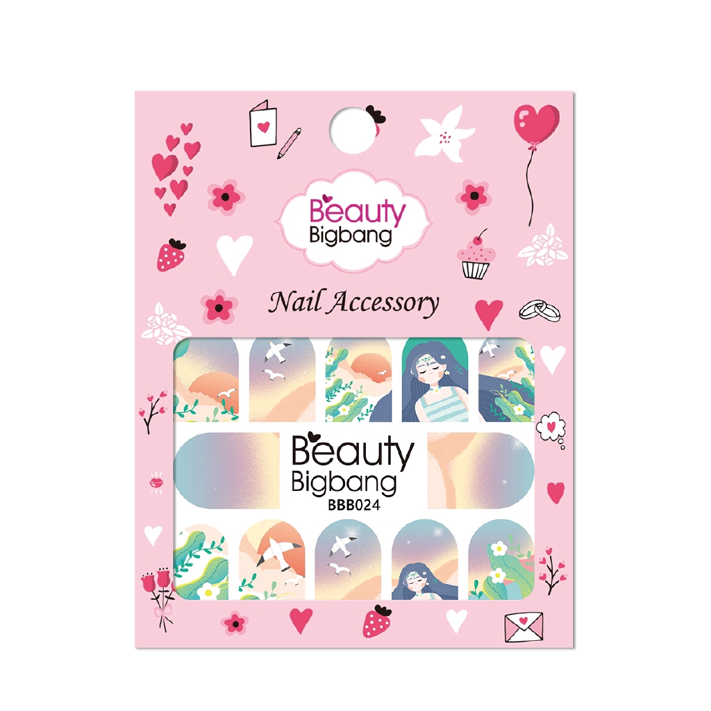 [Hàng mới về] Tấm hình dán trang trí móng tay Beautybigbang dễ thương chất lượng cao