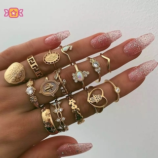 Bộ 15 Nhẫn Midi Mạ Vàng Jp4 Phong Cách Vintage