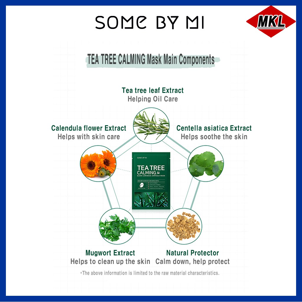 SOME BY MI  1 Hộp  Mặt Nạ Dưỡng Ẩm Chăm Sóc Da Chiết Xuất Tràm Trà Sữa Đậu Nành / Mặt Nạ Chăm Sóc Da