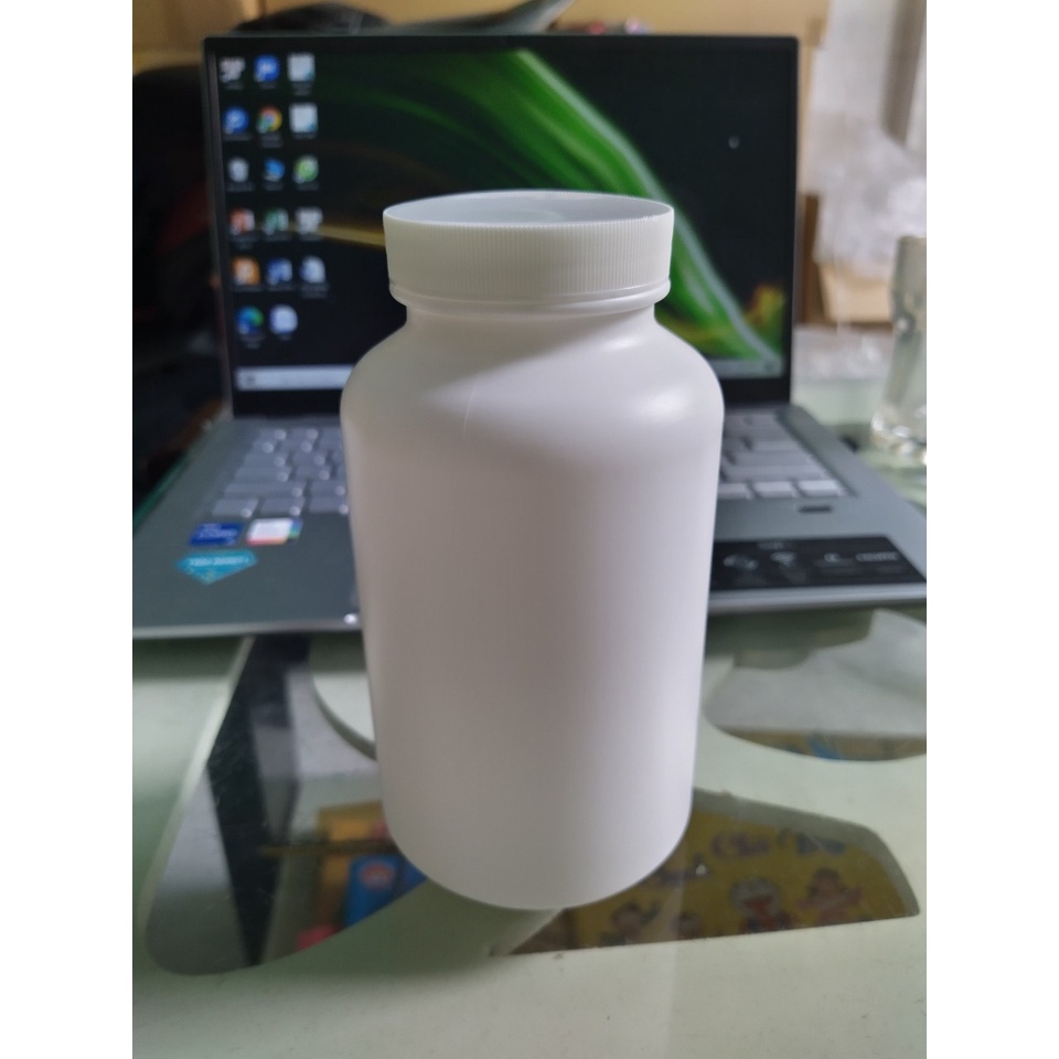 Lọ nhựa dược trắng HDPE đựng viên hoàn thuốc 500ML- COMBO 50 LỌ