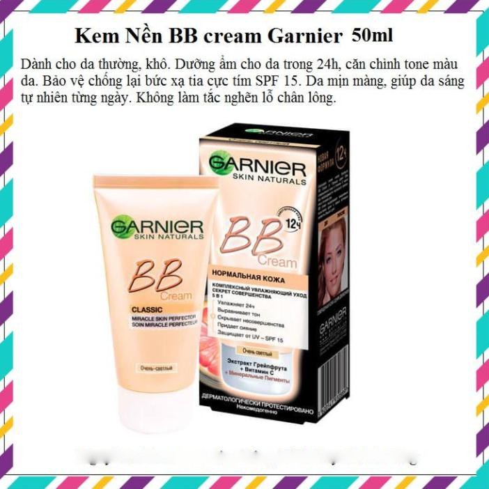 KEM NỀN BB GARNIER 5IN1 DÀNH CHO DA THƯỜNG  -DA KHÔ