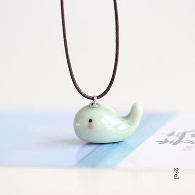 dây chuyền mặt cá voi may mắn trong phim nữ luật sư kỳ lạ vòng cổ hanmade mặt gốm xứ