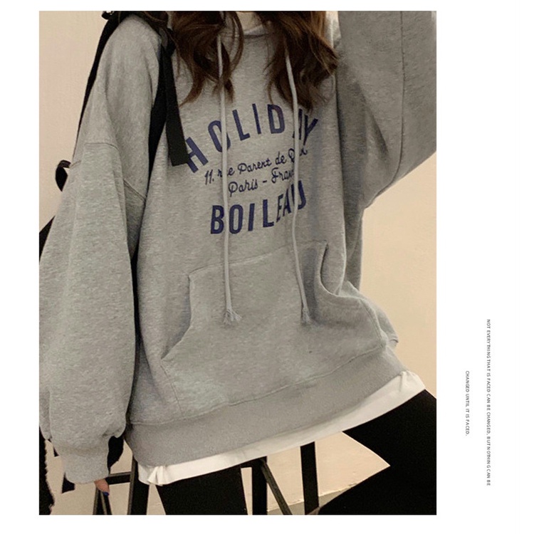 Áo Hoodie Mỏng Tay Dài Dáng Rộng Phong Cách Hàn Quốc Thời Trang Mùa Thu Mới Dành Cho Nữ ins2022
