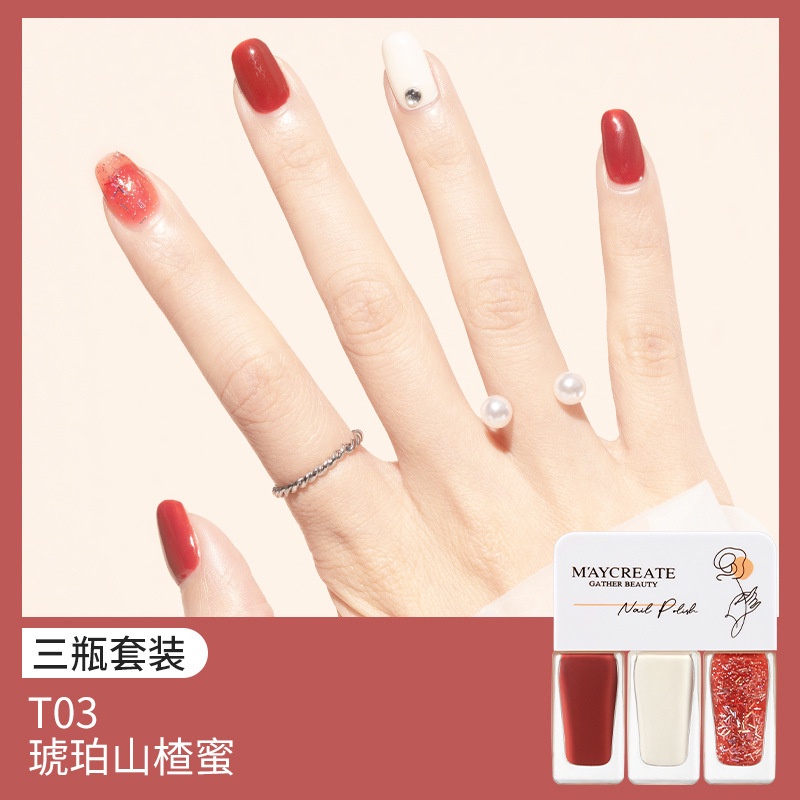 Set 3 Lọ Sơn Móng Tay Nhanh Khô 20 Màu Tùy Chọn Tiện Dụng