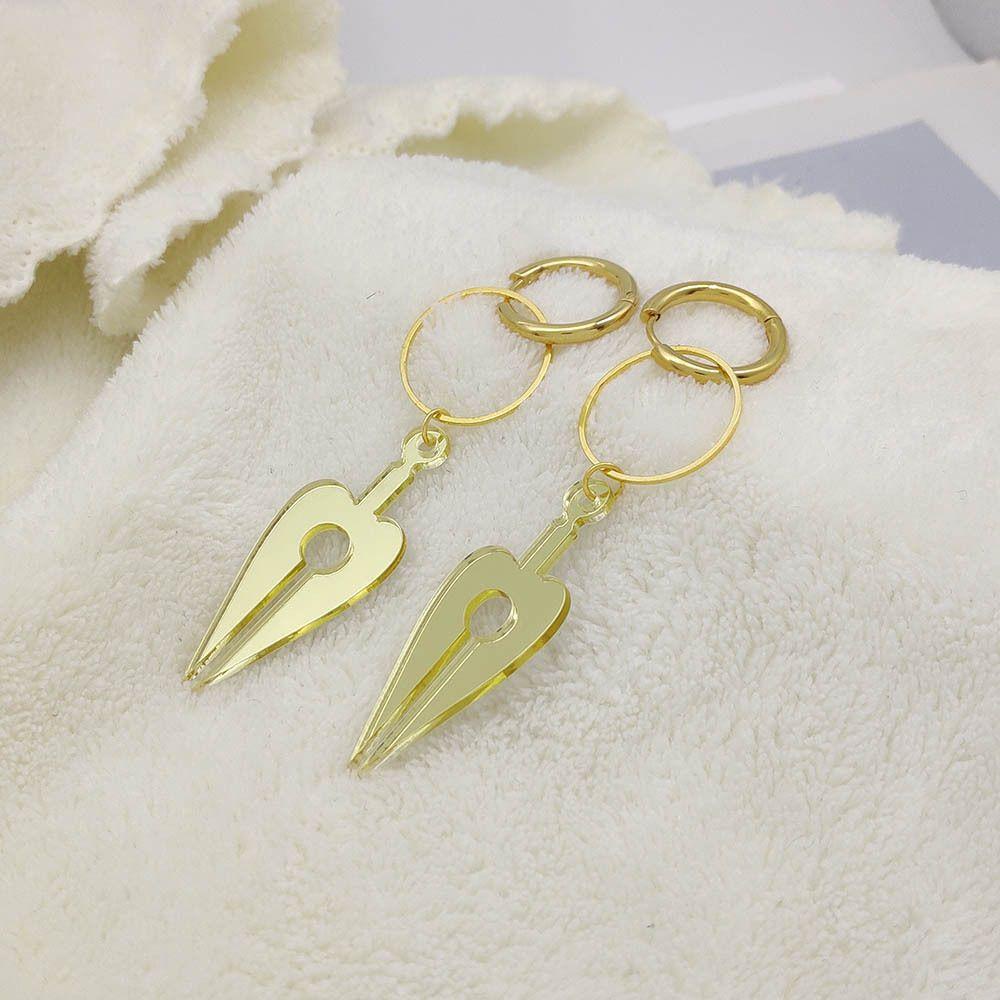 Bông Tai Tròn Bằng Acrylic Họa Tiết Hoạt Hình Phong Cách Punk Cho Nam Và Nữ