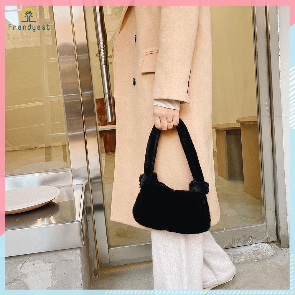 [Mã FASHIONCB264 giảm 10K đơn bất kỳ] Túi Đeo Vai Vải Lông In Họa Tiết Dễ Thương Tùy Chọn Cho Nữ