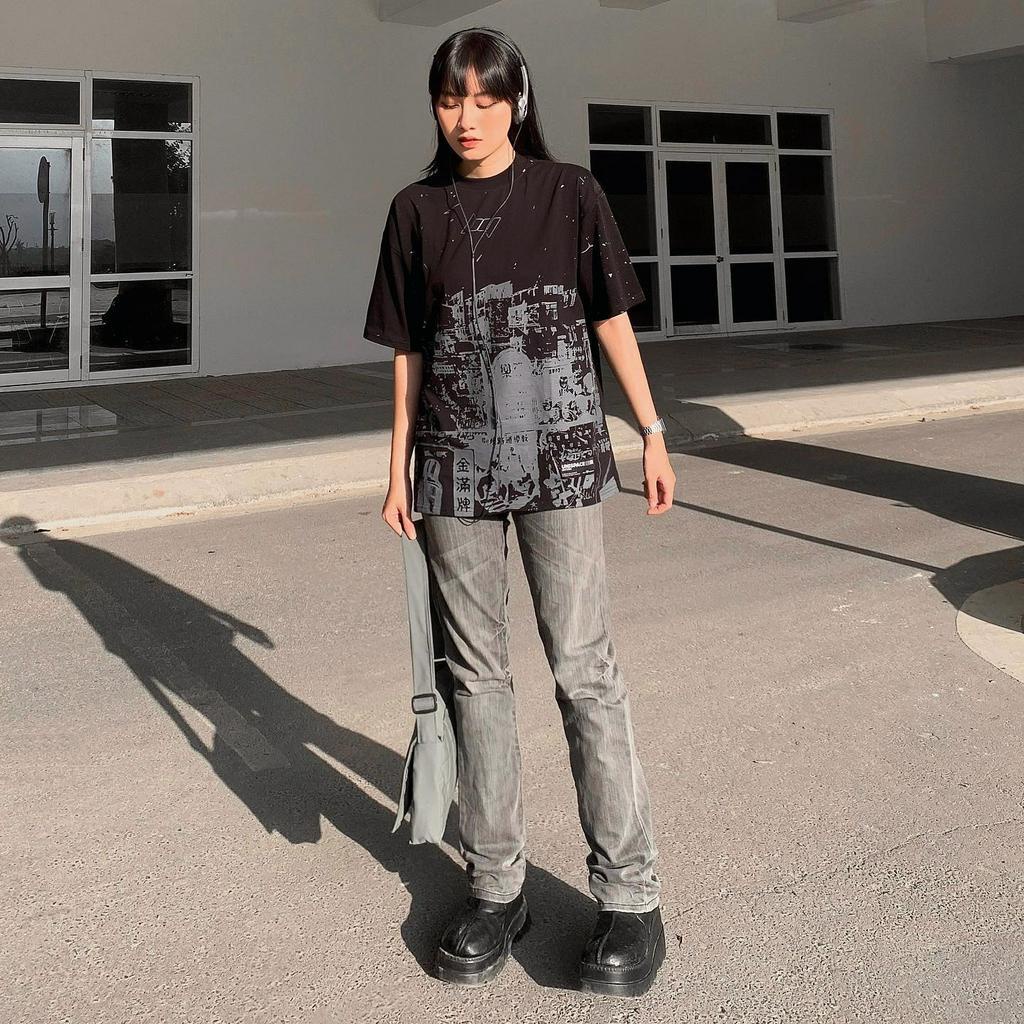 Áo thun local brand kiểu HongKong áo phông tay lỡ form rộng unisex nam nữ SGENZBR