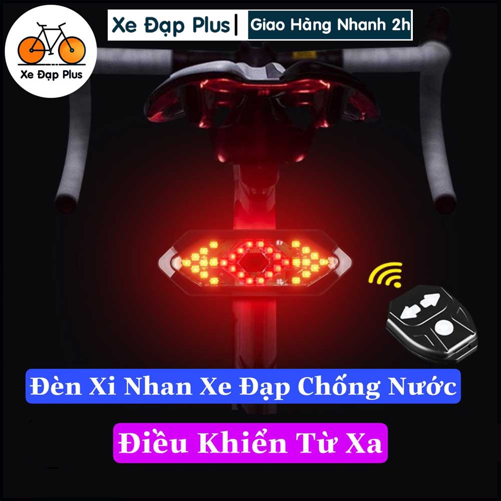 Đèn xin nhan cảnh báo xe đạp nhiều bóng led cao cấp điều khiển từ xa sáng mạnh, sạc pin cổng usb có phát ra âm thanh