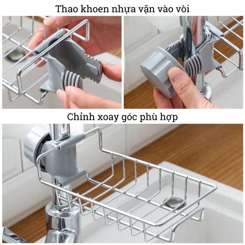 Giá treo vòi rửa bát , giá treo vòi đựng đồ inox đẻ giẻ rửa chén HÀNG LOẠI 1