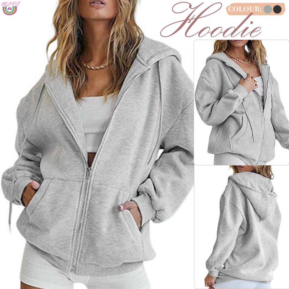 Áo Khoác Tay Dài Có Nón Và Dây Kéo Thời Trang Unisex