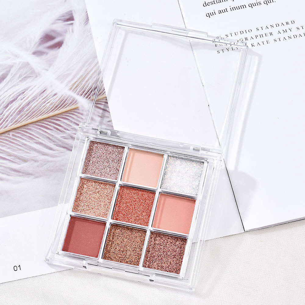 Bảng Phấn Mắt 9 Màu Sắc Hiệu Ứng Lì / Ánh Ngọc Trai 3d