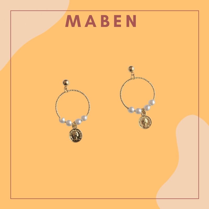 Hoa tai đính hạt cách điệu nữ tính - Maben