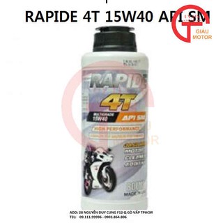 DẦU NHỚT XE SỐ CAO CẤP RAPIDE 4T 15W40 API SM