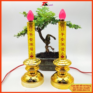 [GIÁ 1 CẶP] TẶNG 2 BÓNG ĐÈN TRÁI ỚT Cặp đèn Nến thò cúng Đặt lên bàn thờ gia tiên- thờ cúng - thờ phật ....(NEN 1-1)
