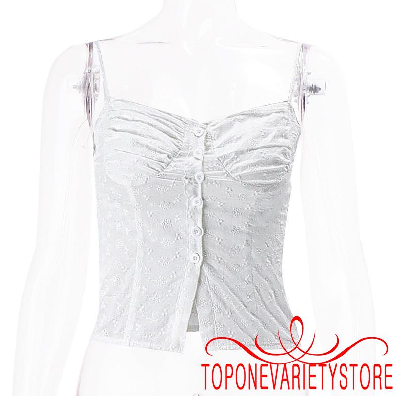 Topone Áo Hai Dây Phối Nút Thời Trang Cho Nữ