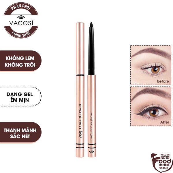 Chì Kẻ Mắt Dạng Gel Vacosi Natural Studio Styling Twist Liner 5ml (VM02)