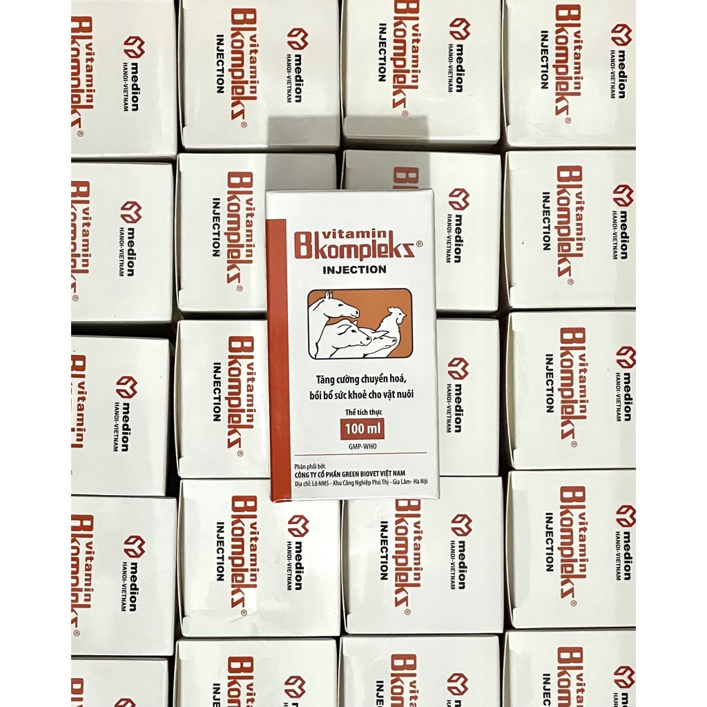 Thuốc Bkomplekz  tăng cường chuyển hoá, bồi bổ sức khoẻ cho vật nuôi