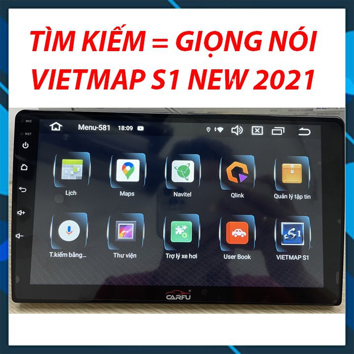 Màn Hình Android CARFU Chip 8 nhân, Ram 2GB, Rom 32GB, gắn sim 4G...