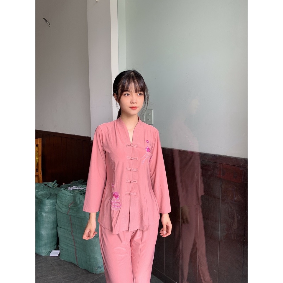 ĐỒ LAM# BỘ BÀ LAI TIM CHẤT LIỆU VẢI THUN CO GIÃN MỀN MÁT