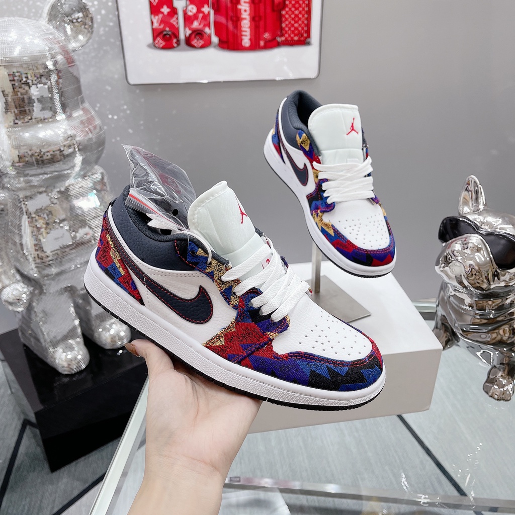 Giày Sneaker JD thổ cẩm nam/nữ, Giày jordan thổ cẩm quảng châu cao cấp size 36_43