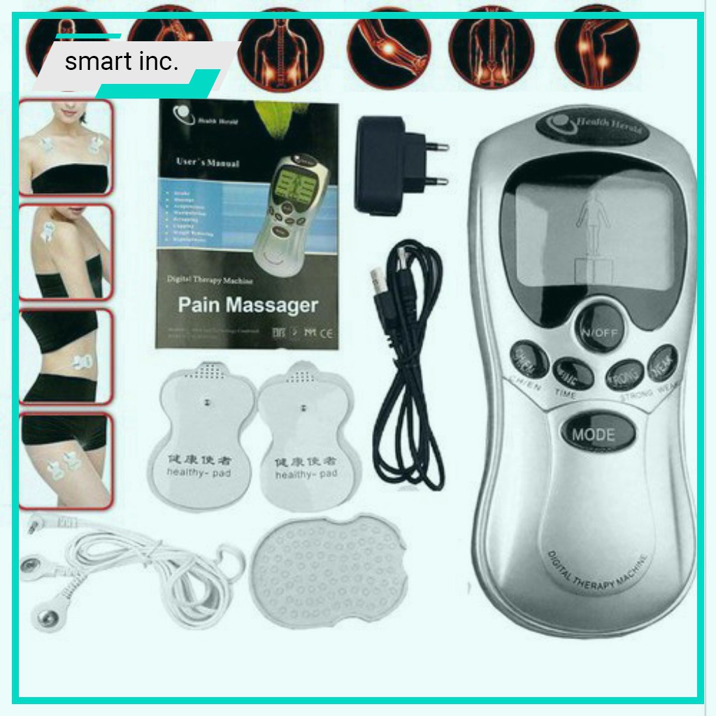 Máy Massage Cầm Tay  Mát Xa Lưng Cổ Vai Gáy Xung Điện Kèm 4 Miếng Dán Vật Lý Trị Liệu