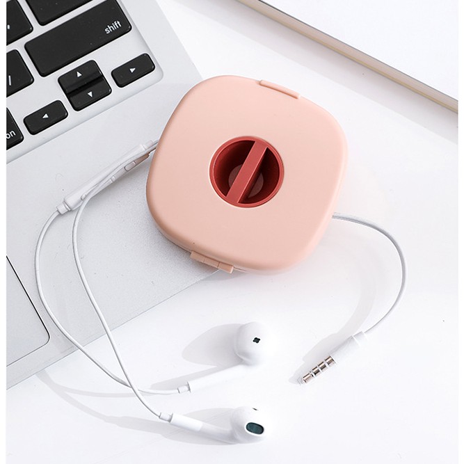 Hộp Đựng Cáp Sạc / Tai Nghe Xoay Được