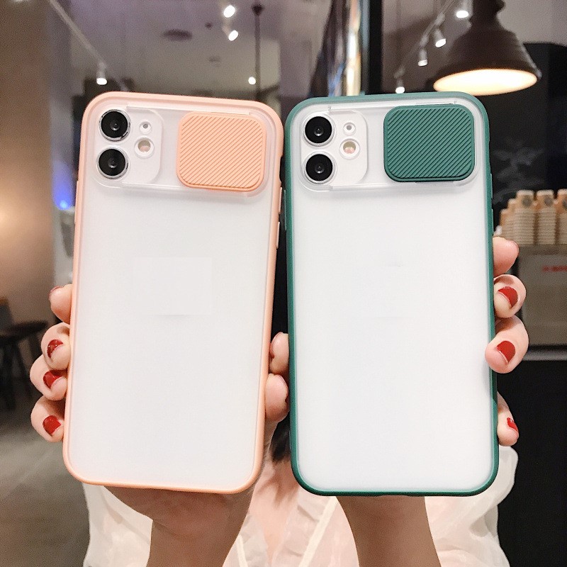 Ốp iPhone nắp trượt bảo vệ camera silicon dẻo 7/8/7Plus/8plus/X/XS/Xs Max/XR/11/12Promax