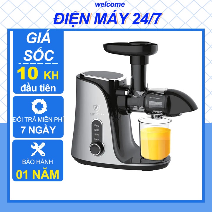 Máy Ép Chậm Trái Cây Trục Ngang Kaisa Villa - Công Suất 130W, Ép Khỏe Các Loại Hoa Quả - BH 12 Tháng