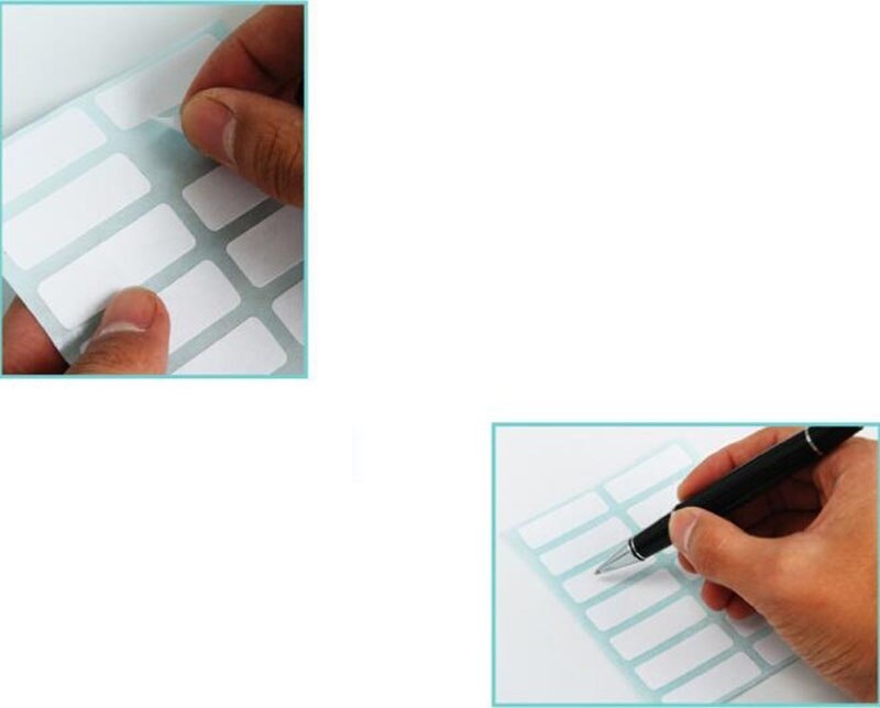 Set 12 nhãn dán ghi chú màu trắng thiết kế đơn giản tiện dụng