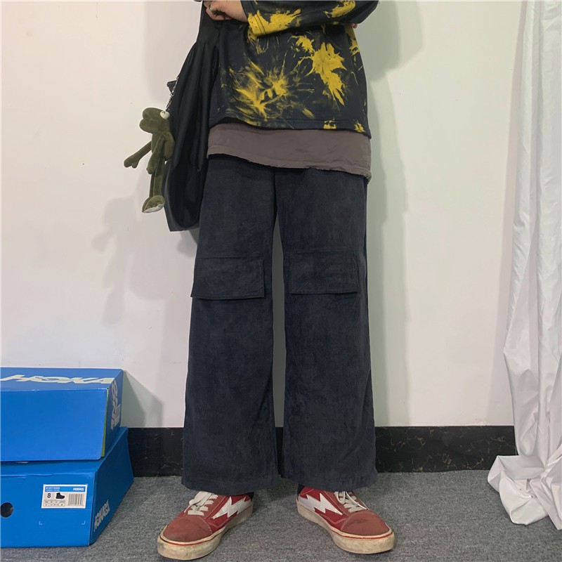 Quần Nhung Kẻ Ống Suông Rộng Thời Trang Cá Tính 22662