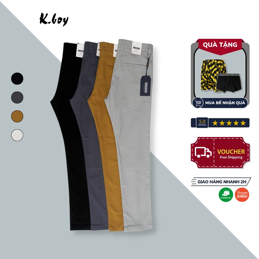 Quần kaki dài basic Kboy, quần dài nam công sở from simlfit vừa vặn, trẻ trung ,co giãn, vải siêu mát - QDK01