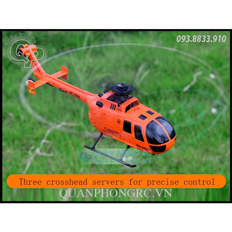 Máy Bay Trực Thăng C186 PRO Scale BO105 4CH 6 Axis Gyroscope 2.4G RC Helicopter RTF
